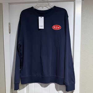 Goodfellow & Co Navy Sweatshirt with Red USA Patch